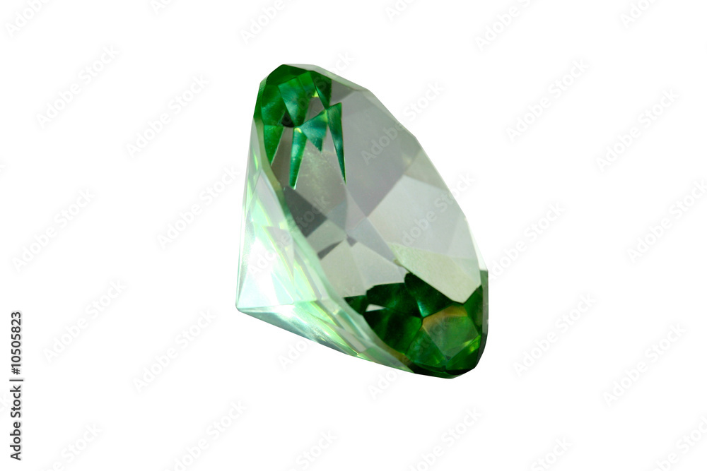 An image of green crystal isolated on white An image of green crystal isolated on white