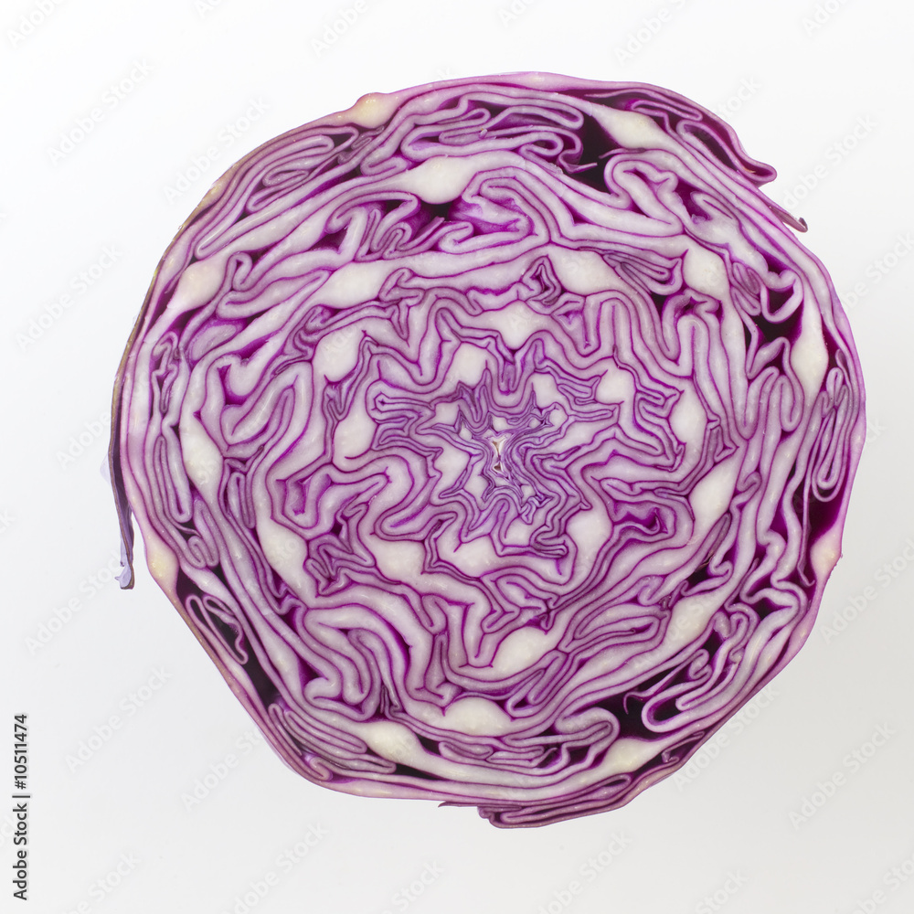 Close up of a red cabbage sliced in half Close up of a red cabbage sliced in half