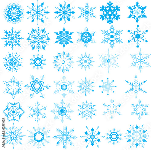 Christmas snowflakes on white background