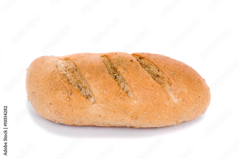 close up of fresh whight bread, isolated on white