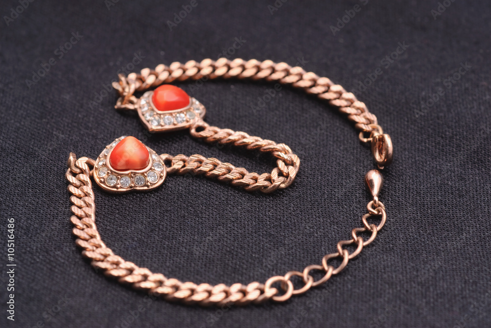 Gold jewelry with two gems Gold jewelry with two gems