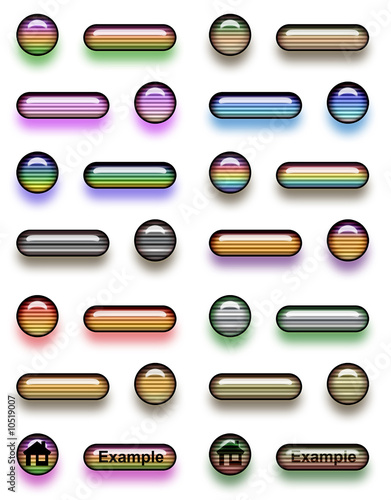 Luminous striped buttons