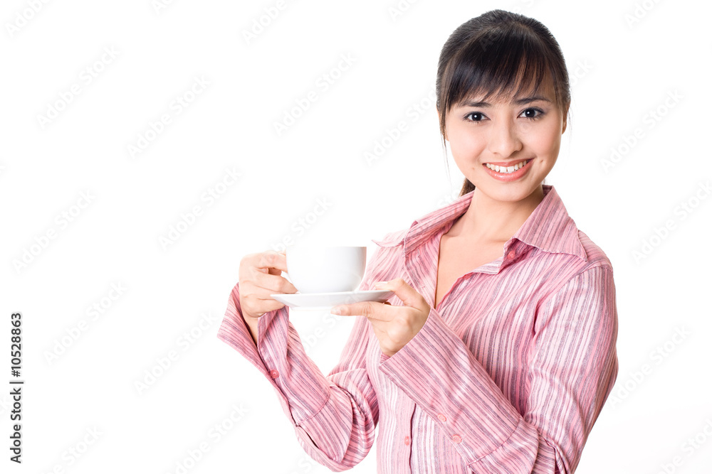 asian businesswoman drinking a cup of tea asian businesswoman drinking a cup of tea