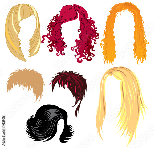 set of hair style samples for woman