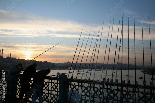Photography fishing at the golden horn in istanbul