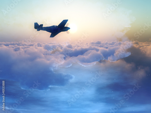 Plane Over The Clouds 3