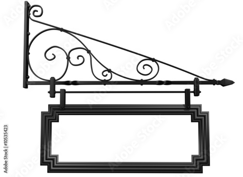 Isolated blank shop sign