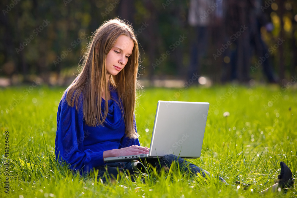 beautiful girl with notebook
