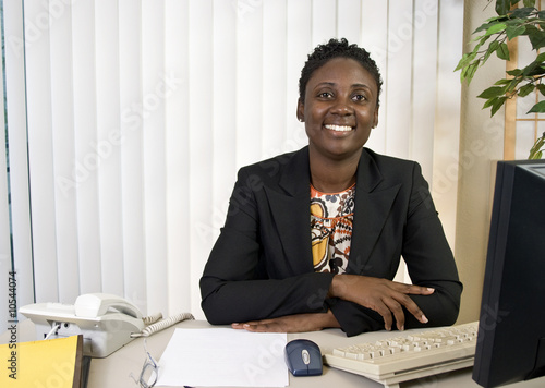 An African American businesswoman with a friendly smile. photo