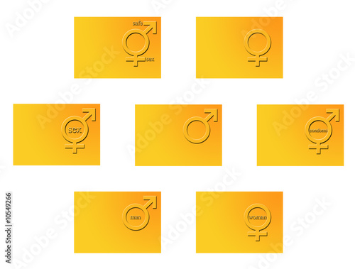 set of 7 genetic sex symbols photo