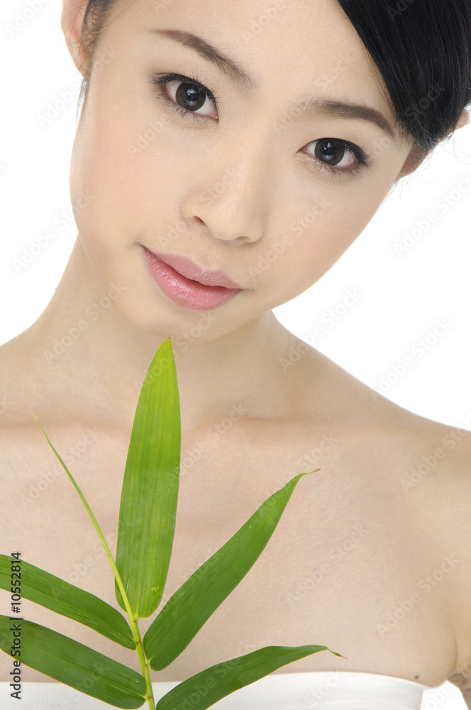 Asain beauty with bamboo Asain beauty with bamboo