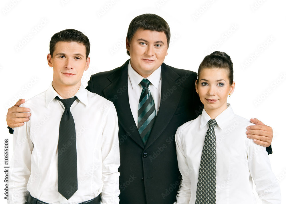 Business team. Boss is happy with the command Business team. Boss is happy with the command