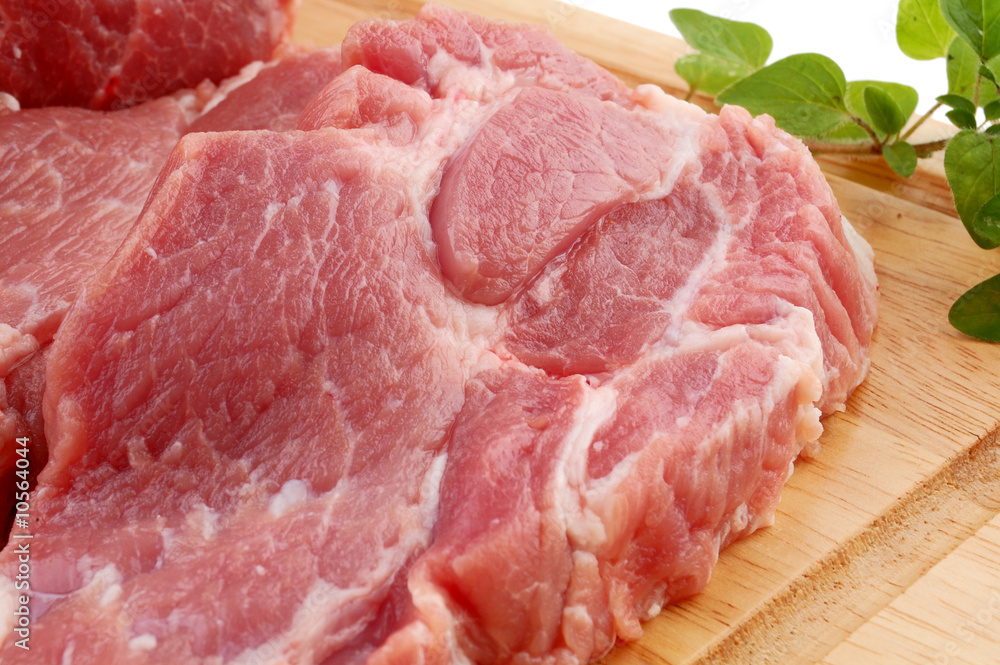 Fresh raw pork isolated on white background Fresh raw pork isolated on white background