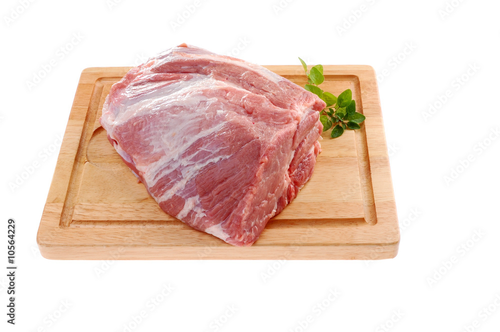 Fresh raw pork isolated on white background Fresh raw pork isolated on white background