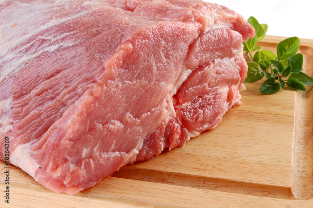 Fresh raw pork isolated on white background Fresh raw pork isolated on white background