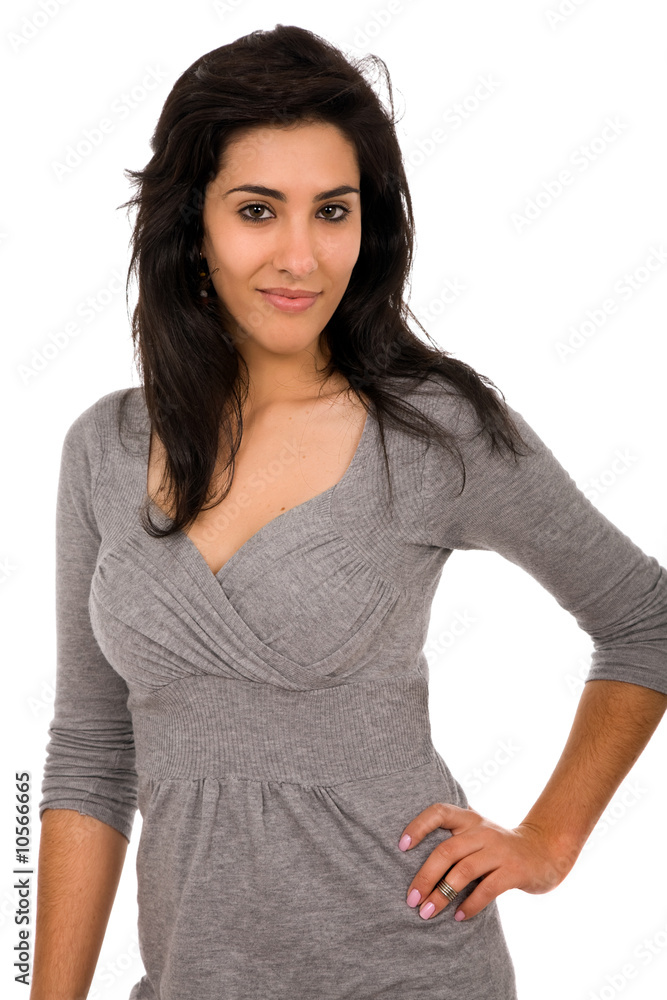 young beautiful woman portrait, isolated on white young beautiful woman portrait, isolated on white