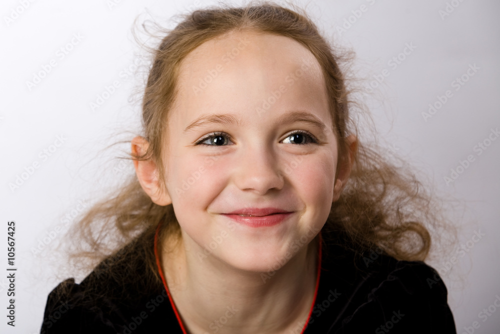 Smiling little girl closeup portrait Smiling little girl closeup portrait