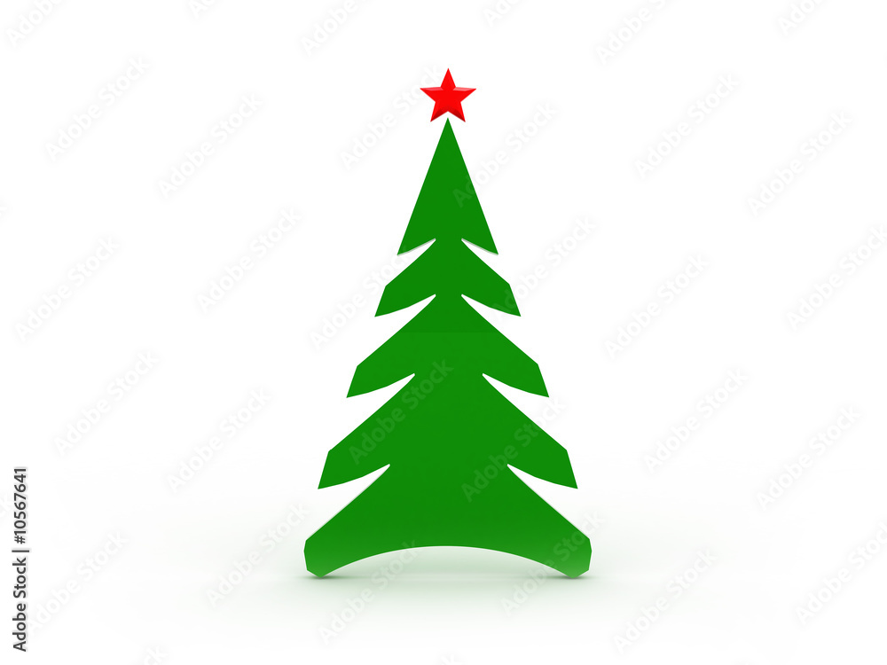 3d illustration of stylized simple christmas tree