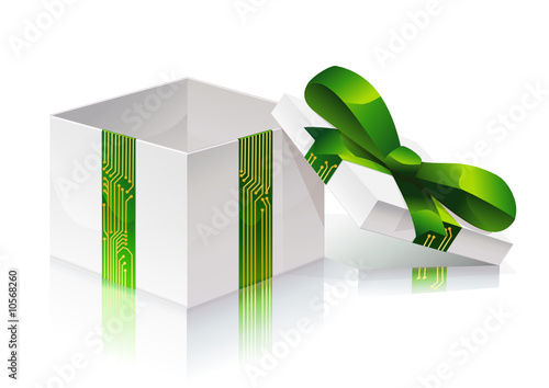 Cadeau électronique ouvert (reflet)