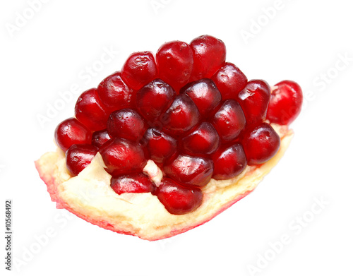 piece of pomegranate isolated on white