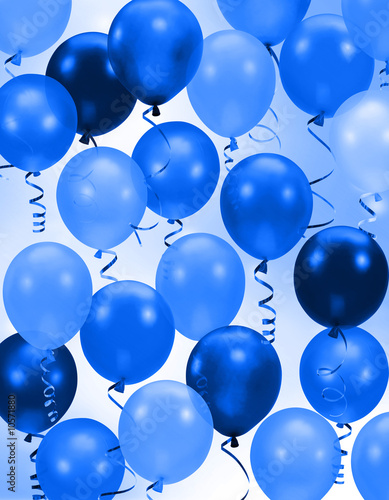 Party blue balloons background