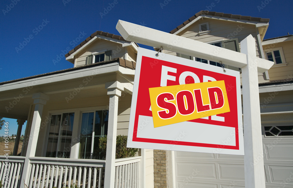 Sold Home For Sale Sign & New Home Sold Home For Sale Sign & New Home