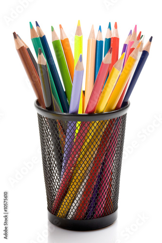 Many pencils of different colors