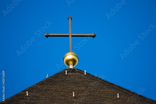 Church steeple with cross