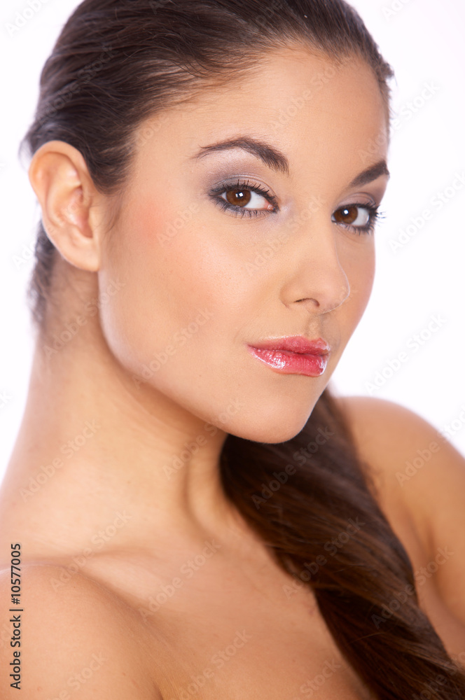 Portrait of beautiful woman on isolated white Portrait of beautiful woman on isolated white