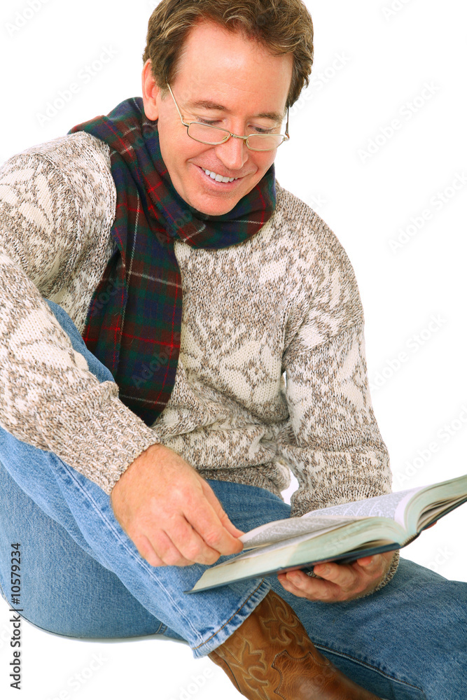 Happy Senior Caucasian Smile And Reading Book Happy Senior Caucasian Smile And Reading Book