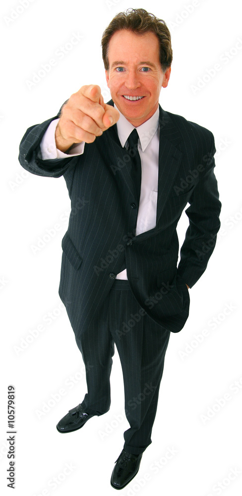 Isolated Smiling Senior Businessman Point To Viewer Isolated Smiling Senior Businessman Point To Viewer