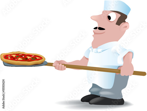 Cartoon Pizza Bäcker
