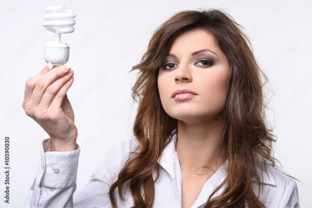 Showing fluorescent bulb. Showing fluorescent bulb.