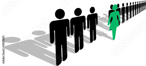 Symbol Woman Steps Out Of Line with Shadows