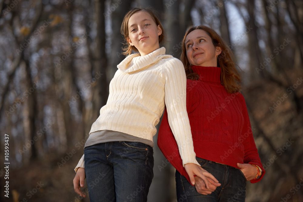 Fototapeta premium proud mom with daughter