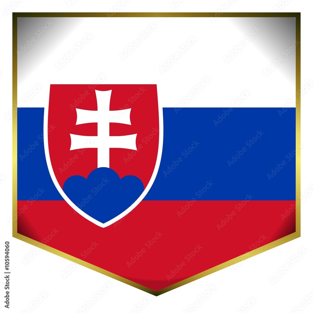 Fototapeta premium drapeau ecusson slovaquie slovakia flag