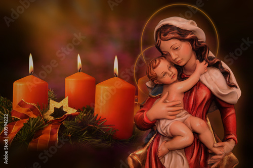 Fotografie, Obraz Mutter Gottes mit Jesuskind