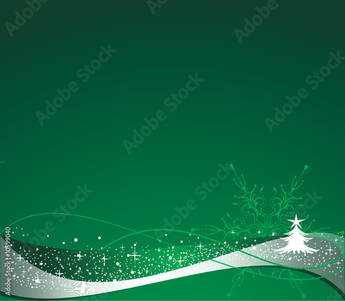 green christmas background with space for text