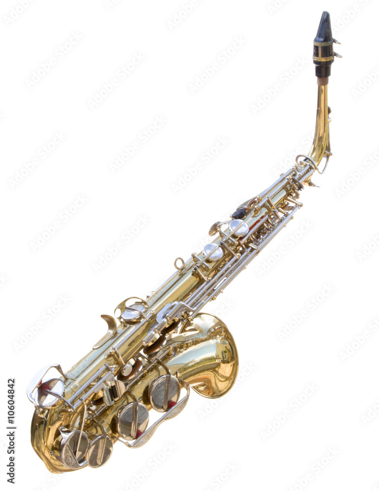 Obraz premium Saxophone isolated on a white background