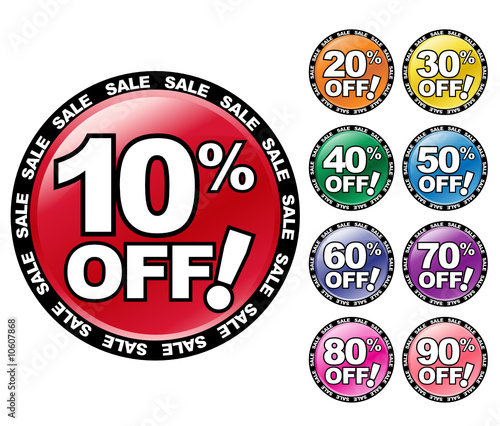 Colorful Percent OFF Icons
