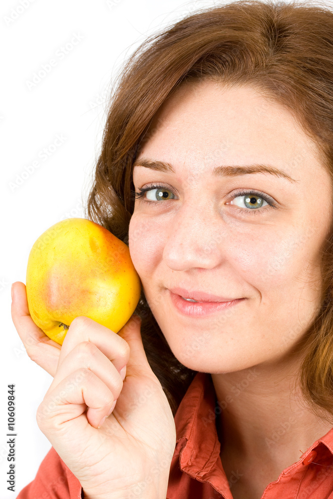 Young woman with apple Young woman with apple