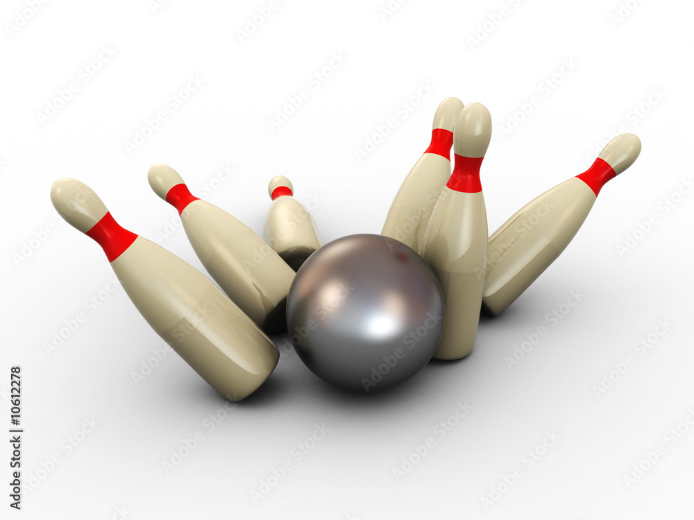 Naklejka premium bowling 3d