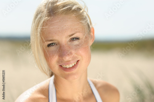 Beautiful blond female on the beach