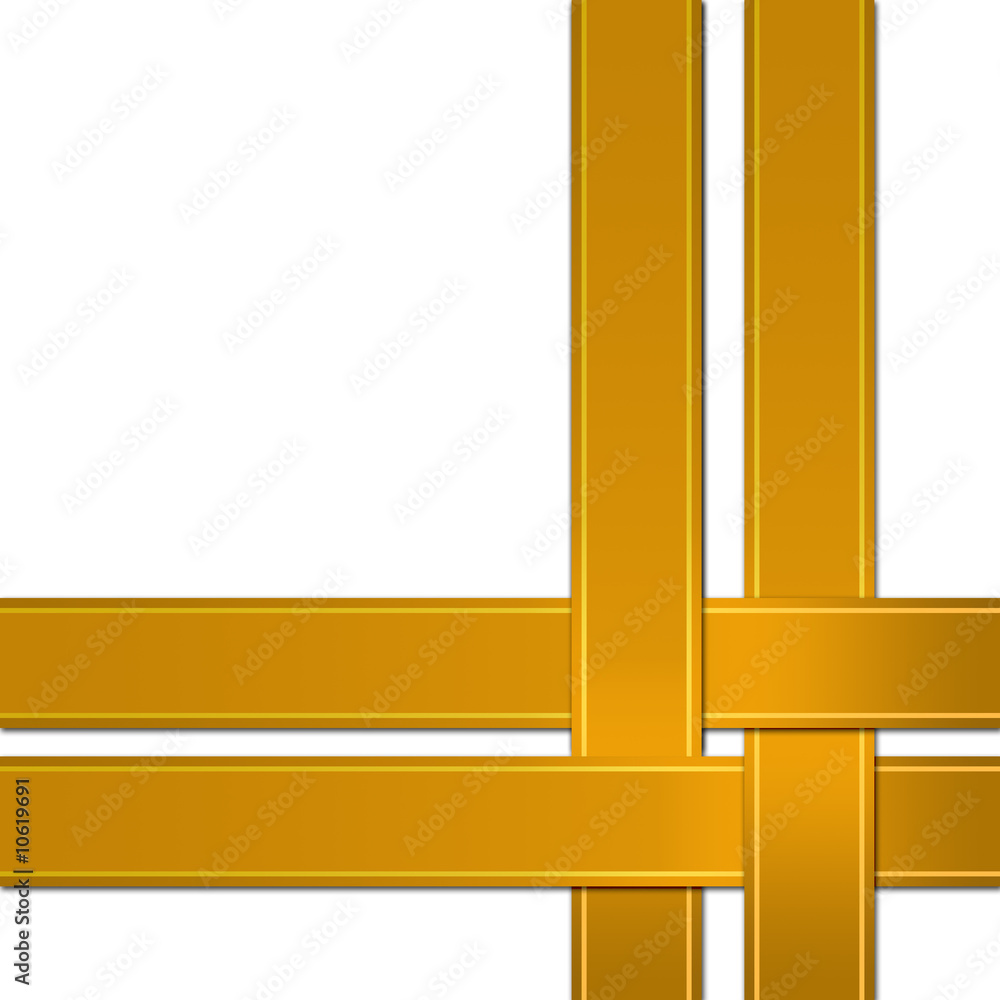 Decorazione con nastro dorato, clipping path incluso Decorazione con nastro dorato, clipping path incluso