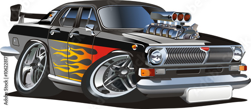 Vector retro cartoon hotrod
