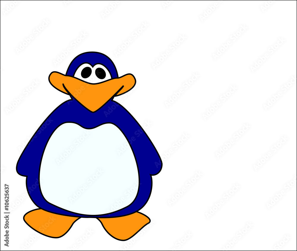 Obraz premium Comic penguin on a white background