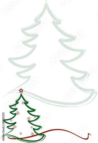 Albero natalizio con sfondo abete