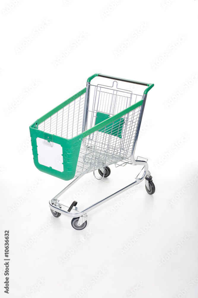 Shopping cart on white