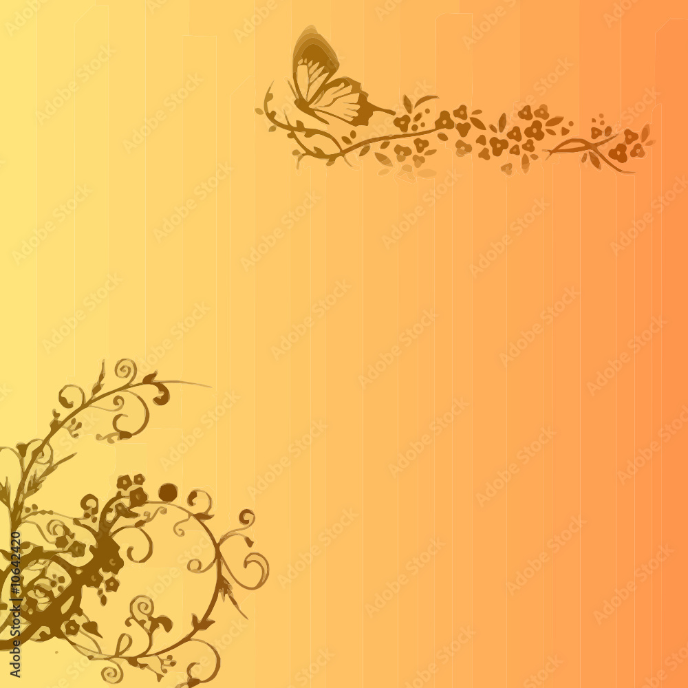 FLORAL PAPILLONS JAUNE FLORAL PAPILLONS JAUNE