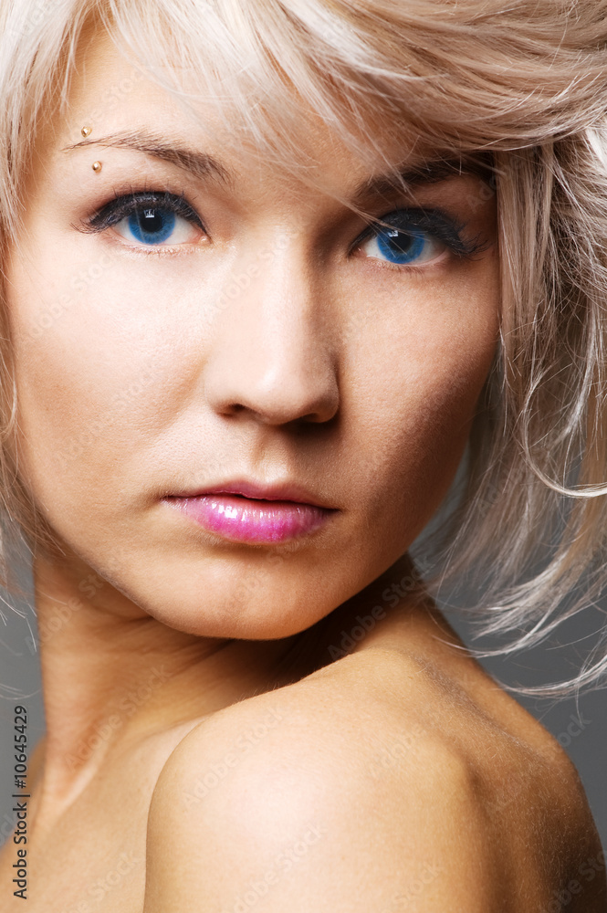 portrait of serious attractive blond portrait of serious attractive blond